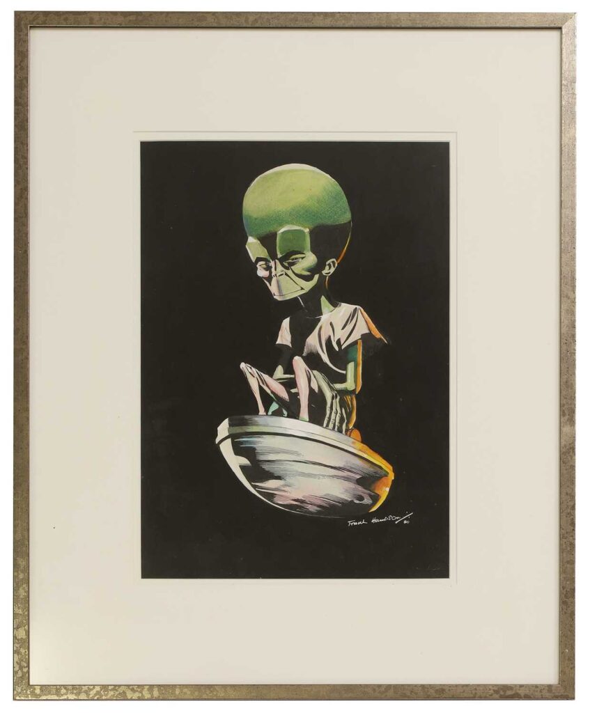 The Mekon, signed and dated 'Frank Hampson (1980), Mixed media,  41 x 29cm
