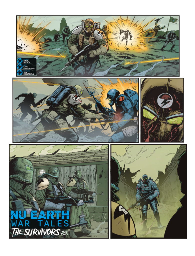 2000AD 2448 - NU EARTH WAR TALES // THE SURVIVORS by Karl Stock (Writer) Karl Richardson (Artist) Jim Campbell (Letterer)