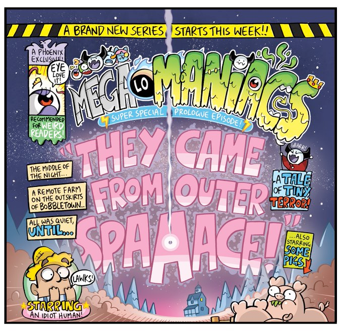 Megalomaniacs debut in The Phoenix by Jamie Smart coloured by John Cullen (2021)