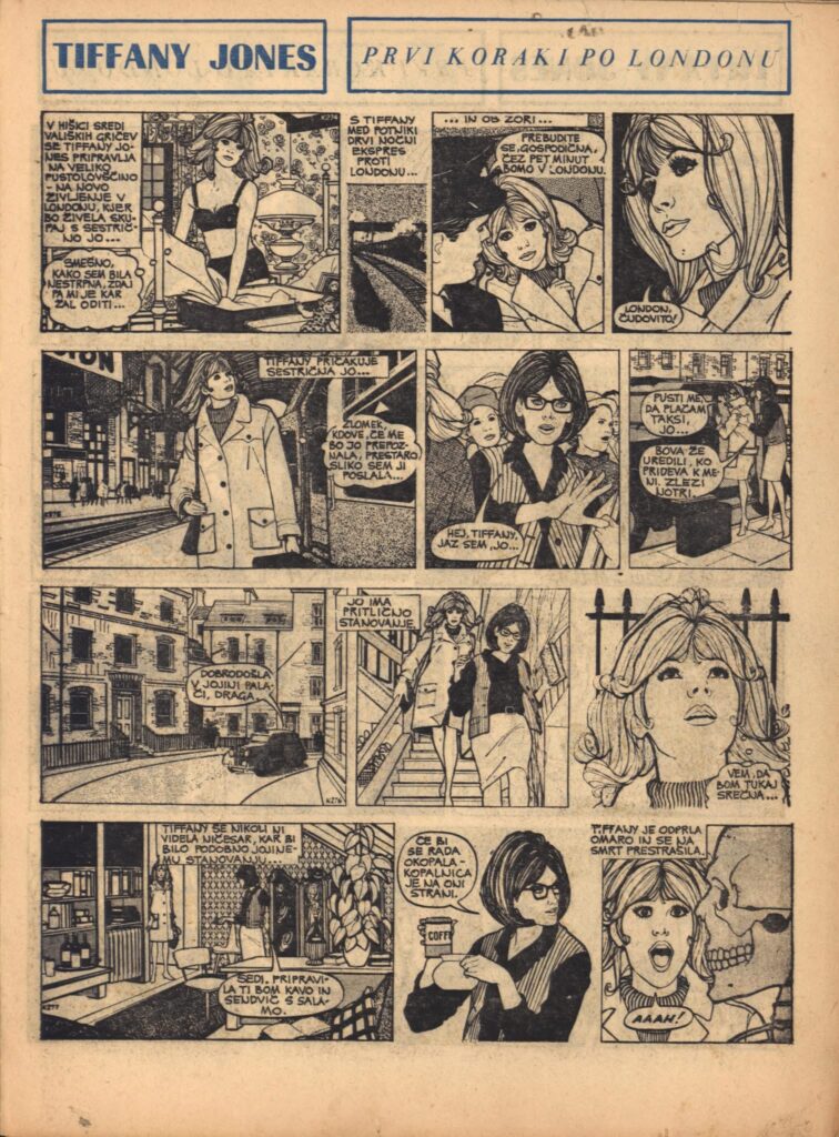 Tiffany Jones in Slovenia. First published in the magazine Zvitorepec in 1966. Via Izok Sitar