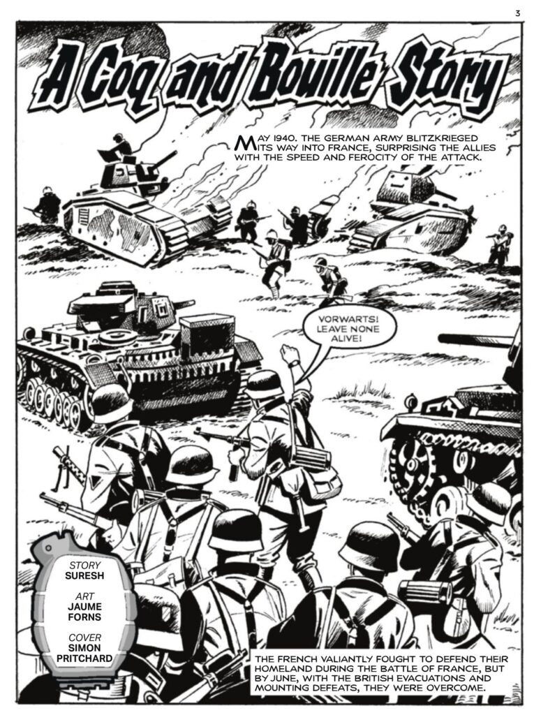 Commando 5893 (For Action and Adventure): A Coq and Bouille Story Story: Suresh | Art: Jaume Forns | Cover: Simon Pritchard