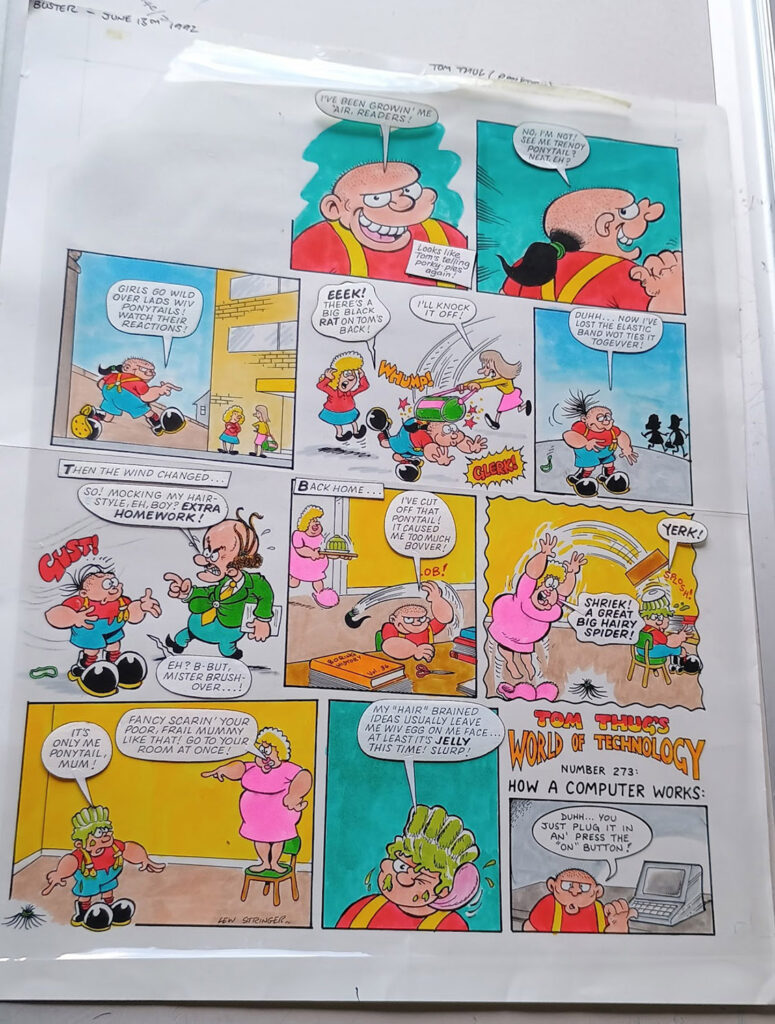 TOM THUG ORIGINAL ARTWORK from BUSTER comic 1992 by Lew Stringer