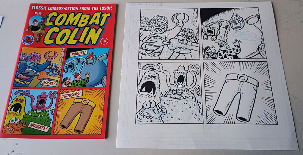 Combat Colin No. 5 cover artwork by Lew Stringer and a copy of the issue