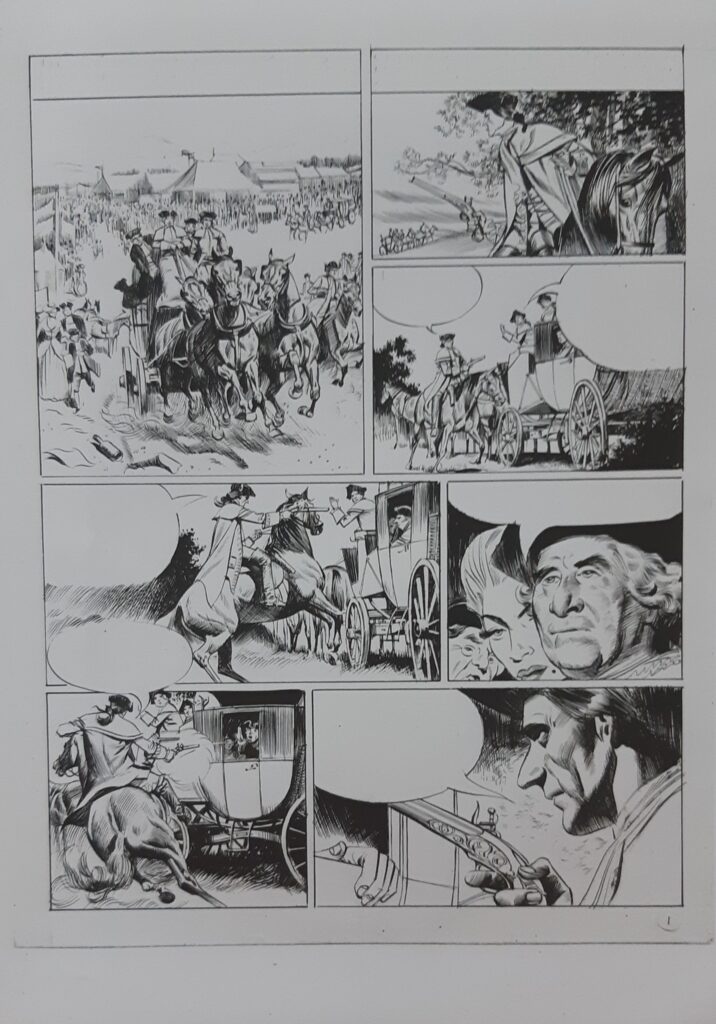 "Laben Tall" art by Harry Bishop held by the Het Stripschap archive - possibly a test page
