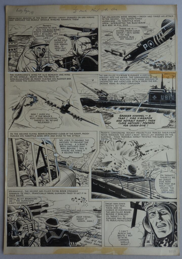 Early 1960s "Paddy Payne" original art for Lion by Joe Colquhuon