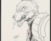 Steve Dillion an original artwork of Wolf Judge Dredd from 2000AD (2014). Illustrated work, graphite and inks to card. Signed by artist to lower margin. Generally excellent condition. Original art size approximately: 26.5cm x 17cm.