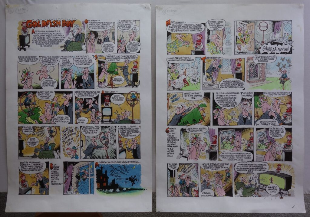 "Goldfish Boy" Original Comic Artwork for VIZ, circa 2000s, by Brian Walker
