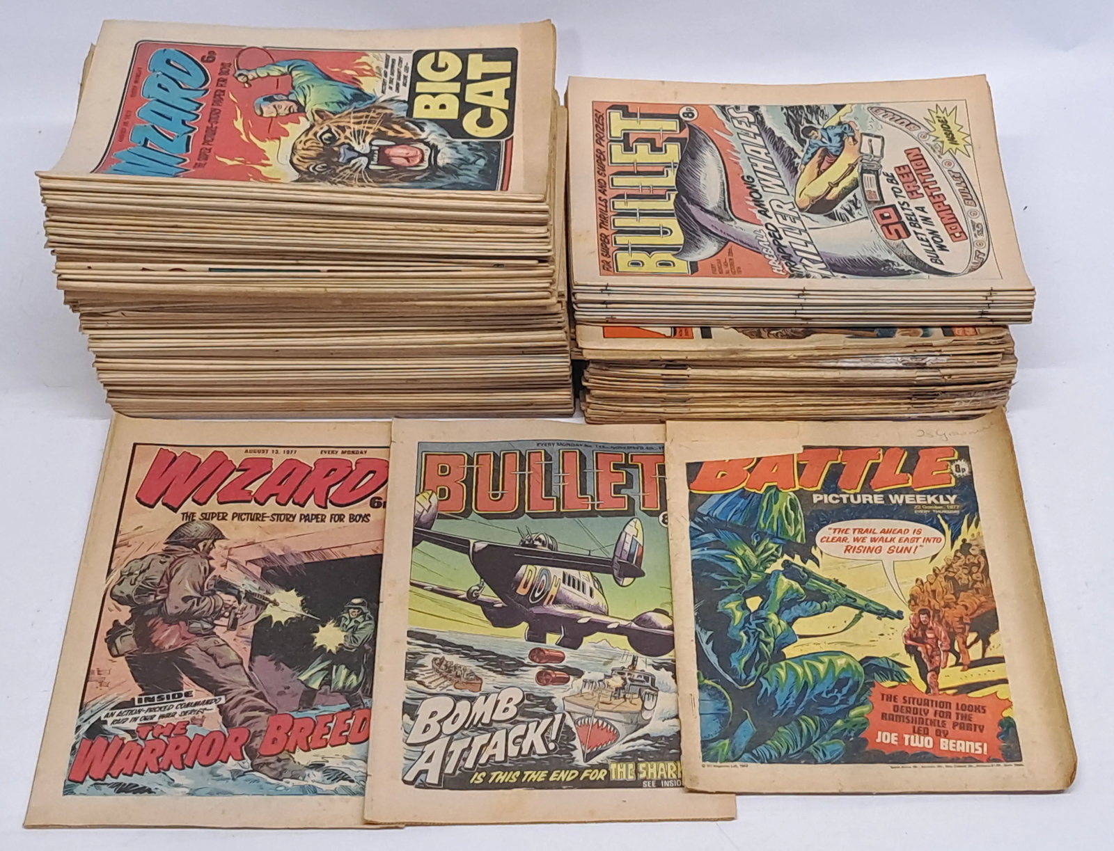 Large quantity of Wizard, Bullet and Battle comics