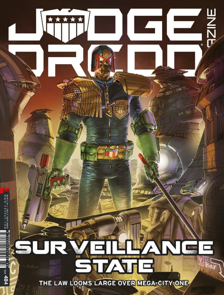 Judge Dredd Megazine 484 UK and DIGITAL: 17 September £6.99 NORTH AMERICA: 22 October $11.99 DIAMOND: JUL250842 COVER: JAKE LYNCH
