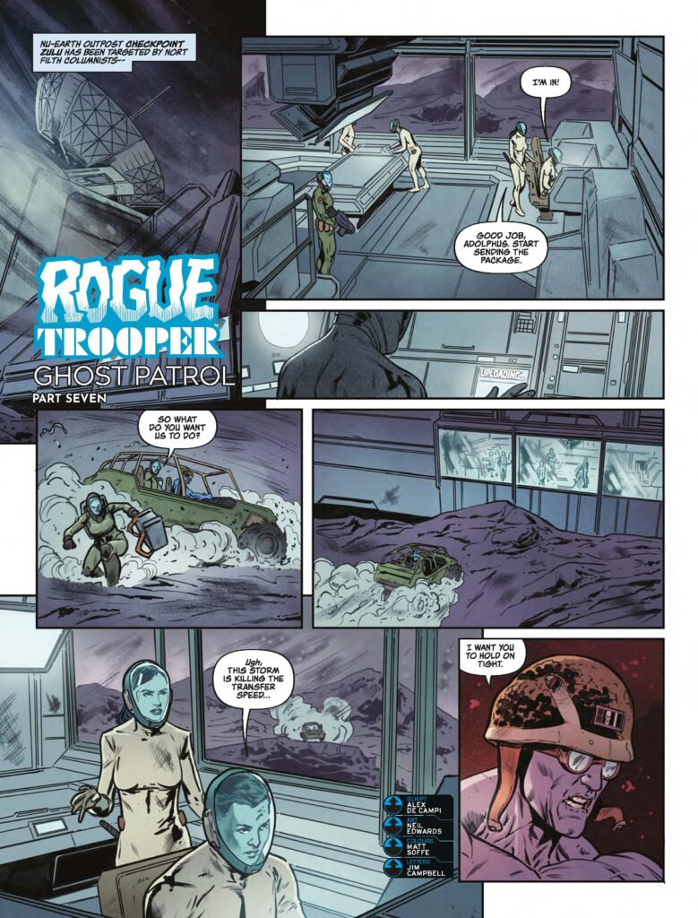 2000AD 2456 – ROGUE TROOPER // GHOST PATROL
by Alex de Campi (Writer) Neil Edwards (Artist) Matt Soffe (Colourist) Jim Campbell (Letterer)