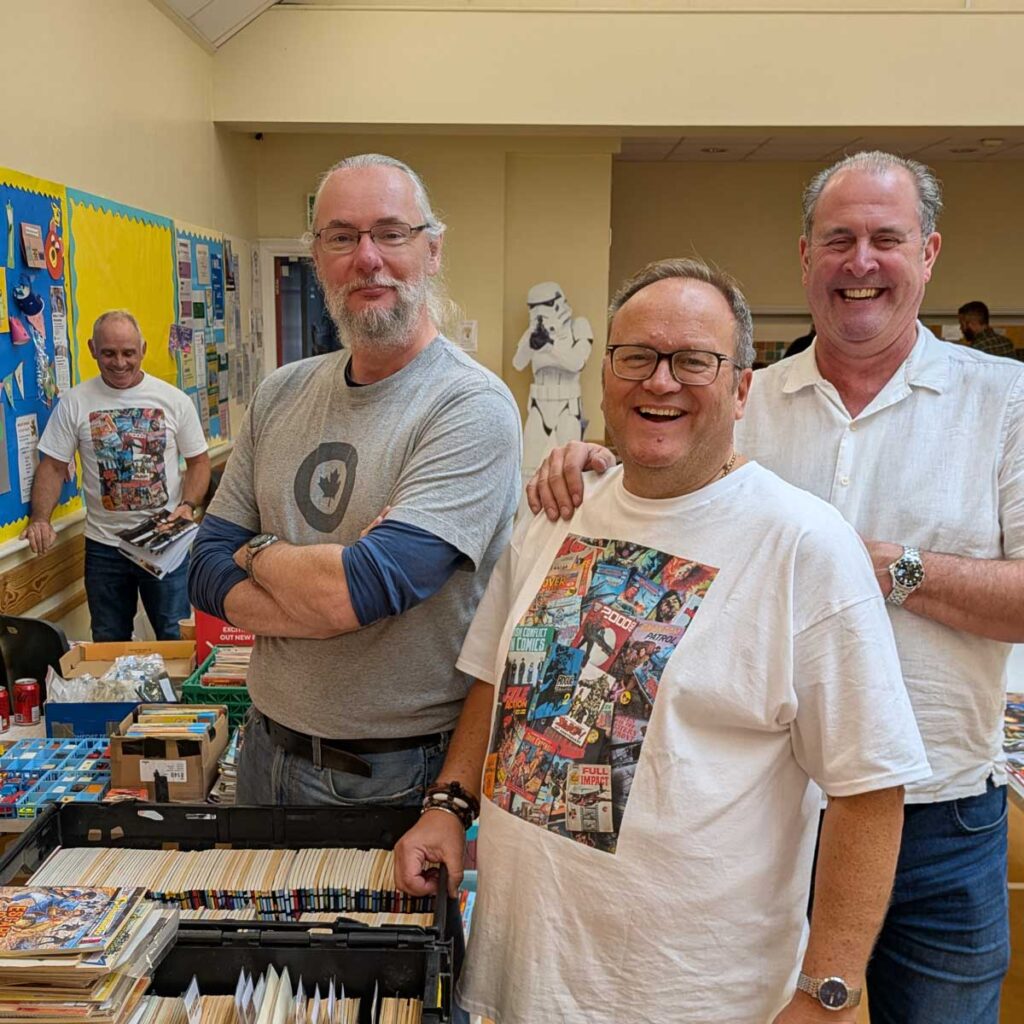 Commando and British Weekly Comic Swap Meet - 4th October 2025 - James Swallow, event co-organiser Andy Yates and Roy Rivet