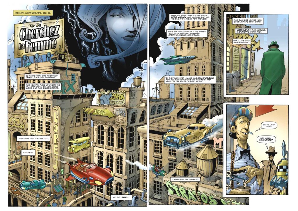 Cosmic Detective Agency #1 - Double Page Spread by Simon Jacobs