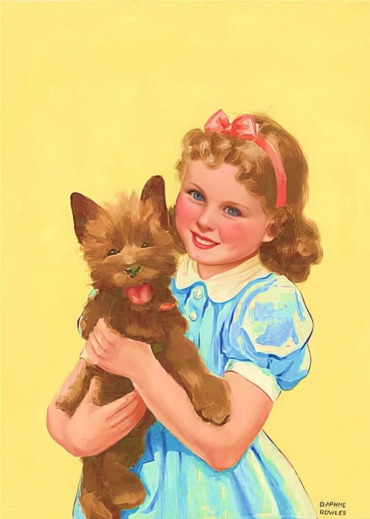 "Young girl with Terrier" circa 1950, by Daphne Rowles