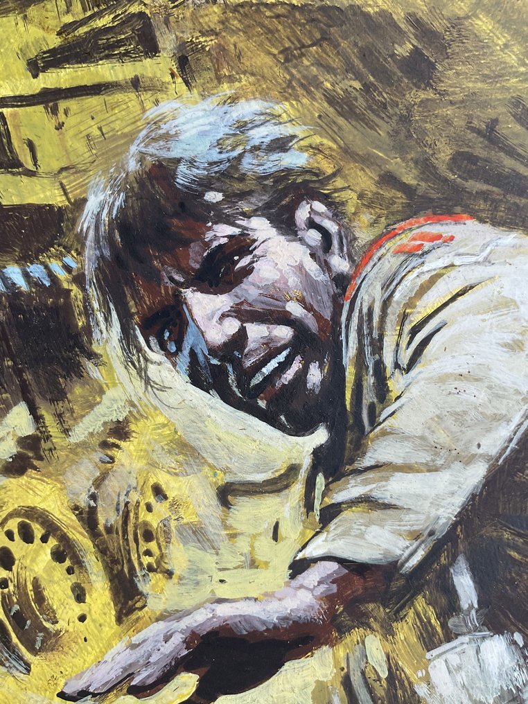 The original cover artwork for War Picture Library 656 published by Fleetway in 1971 by Graham Coton. Gouache on board, measuring 38 x 45 cm