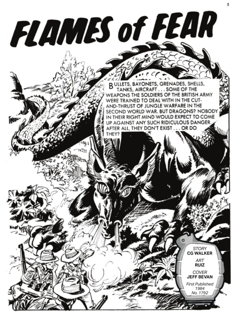 Commando 5902 (Silver): Flames of Fear Story: CG Walker Art: Ruiz Cover: Jeff Bevan First published 1984 as No. 1792