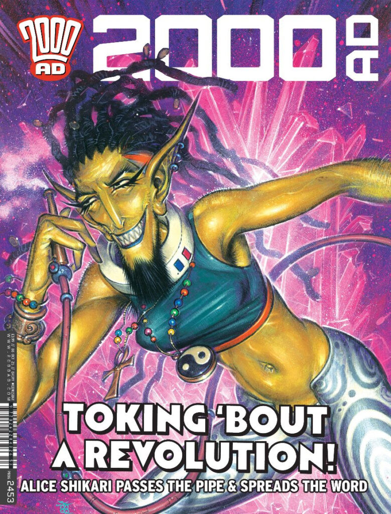 2000AD Prog 2453
UK and DIGITAL: 8th October £3.99
NORTH AMERICA: 29th October $28.99 (Prog Pack)
DIAMOND: AUG250919
COVER: BOO COOK