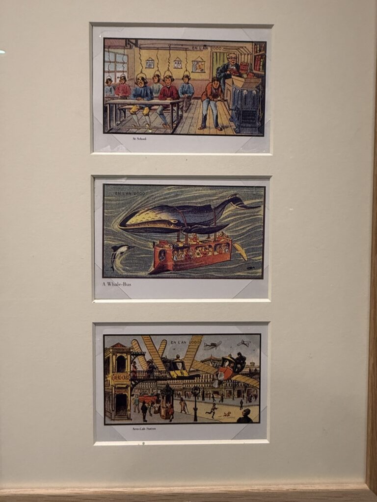 19th century fin de siecle postcards. “The Future Was Then” exhibition at the Cartoon Museum, London. Photo: Dean Simons