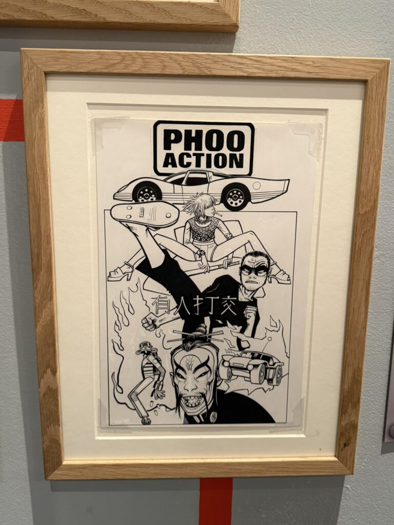 Phoo Action art, part of “The Future Was Then” exhibition at the Cartoon Museum, London. Photo: Dean Simons