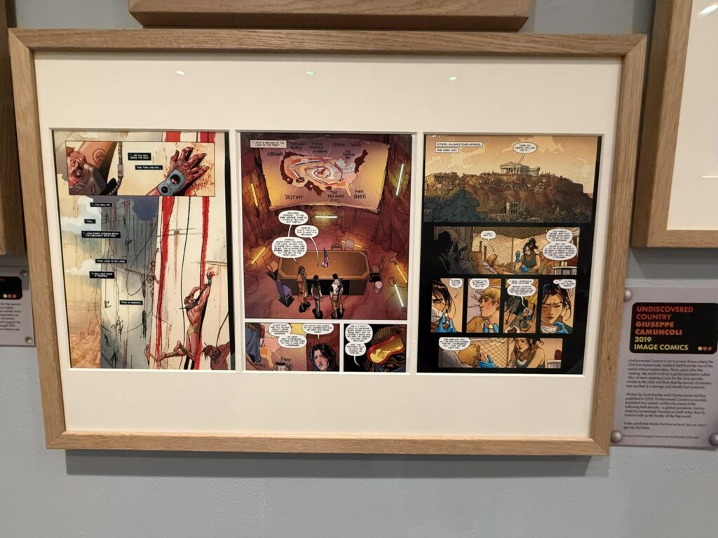 “Undiscovered Country”. “The Future Was Then” exhibition at the Cartoon Museum, London. Photo: Dean Simons