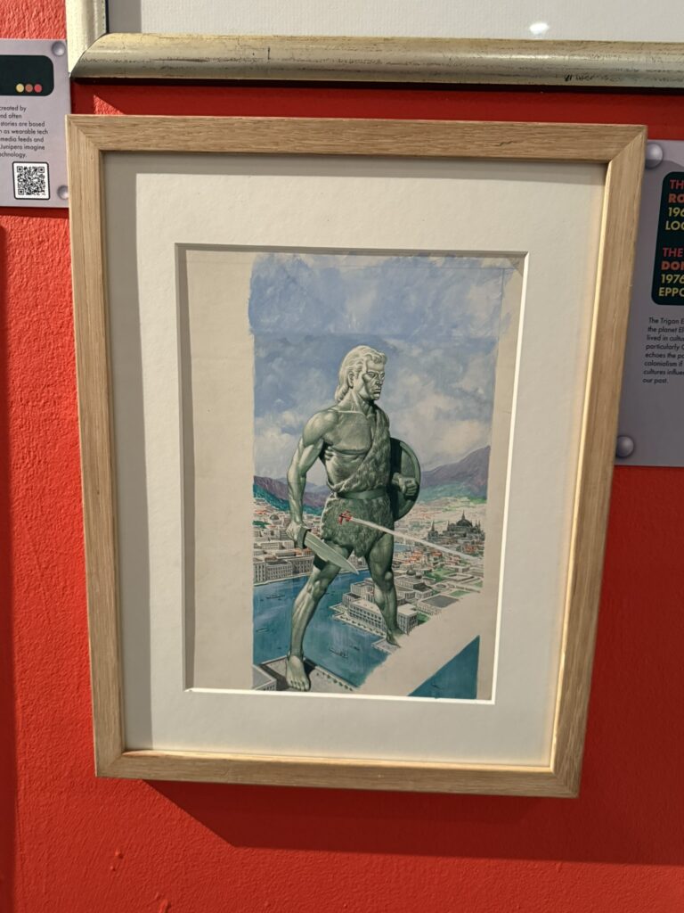 Art by Ron Embleton.  “The Future Was Then” exhibition at the Cartoon Museum, London. Photo: Dean Simons