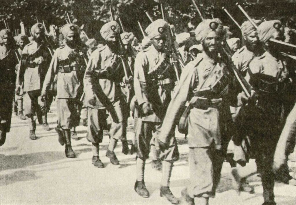 Troops of the British Indian Army in France during World War One.  | image: Public Domain, from The Great World War: A History edited by Frank A. Mumby