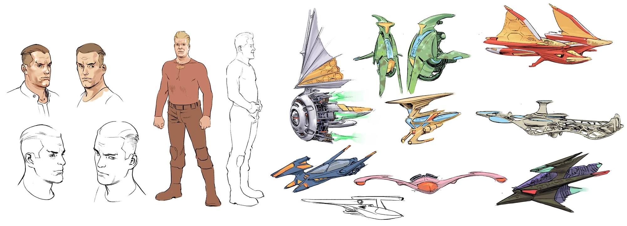 Dan Dare redesigns and spaceship designs by Alberto Foche