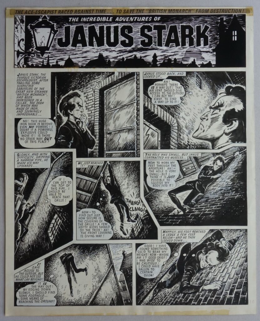 An original page of comic artwork drawn by Francisco Solano Lopez and published in Valiant cover dated dated 22nd April 1972