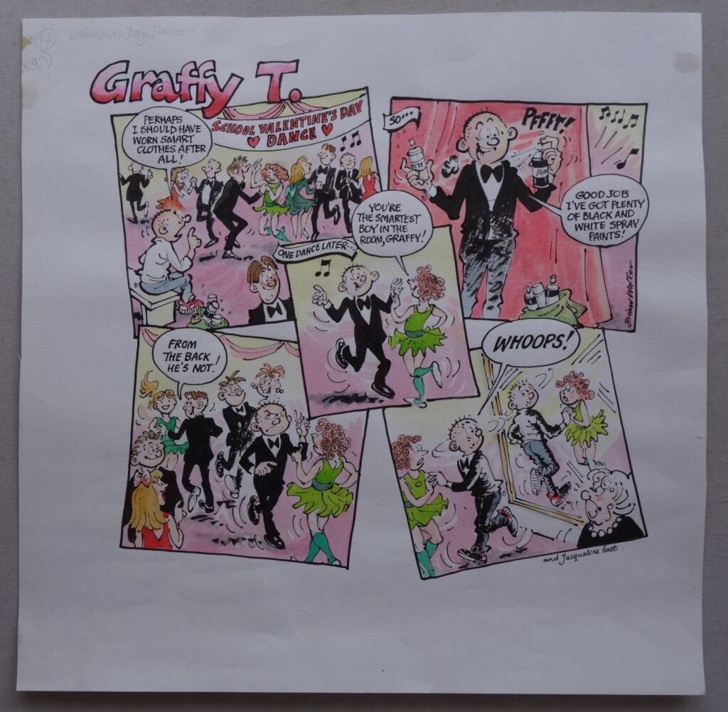 “Graffy T” Original Comic Artwork Quackers comic c1997-1999 Brian Walker Quiz Kids