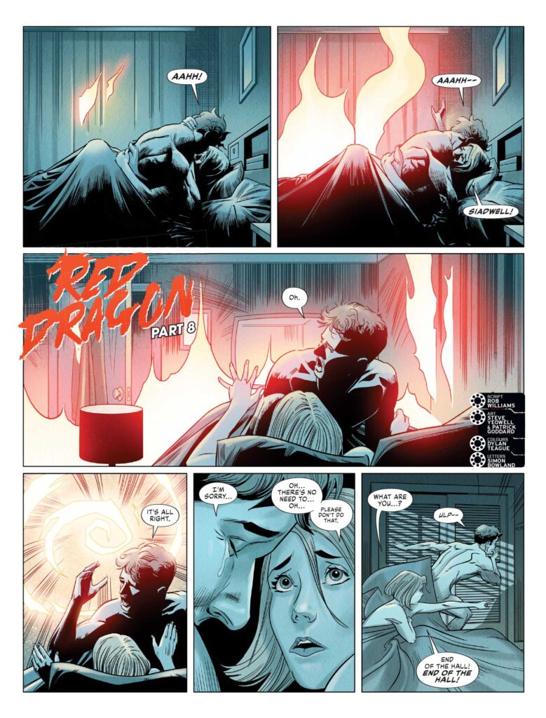 2000AD 2458 - RED DRAGON 
by Rob Williams (Writer) Steve Yeowell & Patrick Goddard (Artists) Dylan Teague (Colourist) Simon Bowland (Letterer)