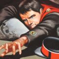 Artwork hand-painted by Ron Embleton for the end credits of Gerry & Sylvia Anderson's TV series "Captain Scarlet and the Mysterons".