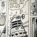 Original comic art featuring Daleks! Lew’s original artwork for a “Daft Dimension” comic strip he did for Doctor Who Magazine No. 622 (November 2025)