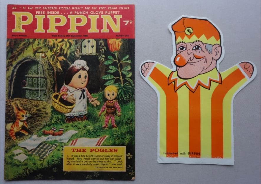 Pippin No. 1 cover dated 24th September 1966 With Free Gift – Punch Glove Puppet