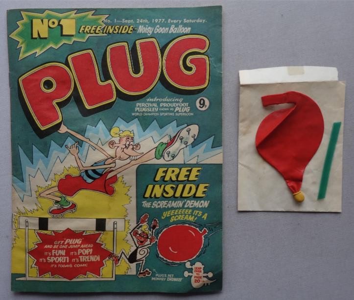 Plug No. 1 cover dated 24th September 1977 With Free Gift – Screamin' Demon Noisy Goon Balloon