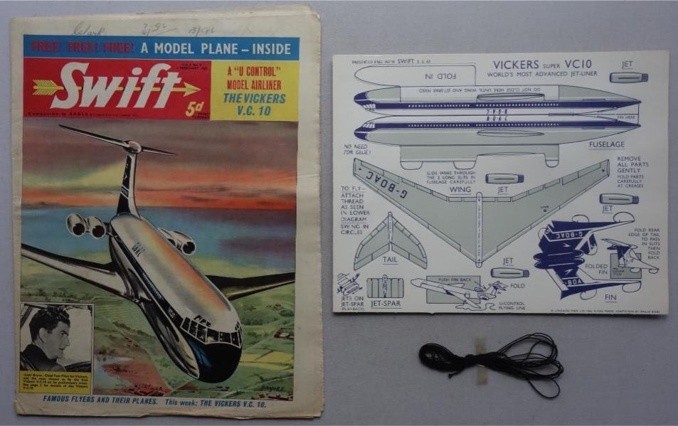 Swift Volume 9 No. 5 cover dated 3rd February 1962 With Free Gift - Vickers VC10 Plane Model