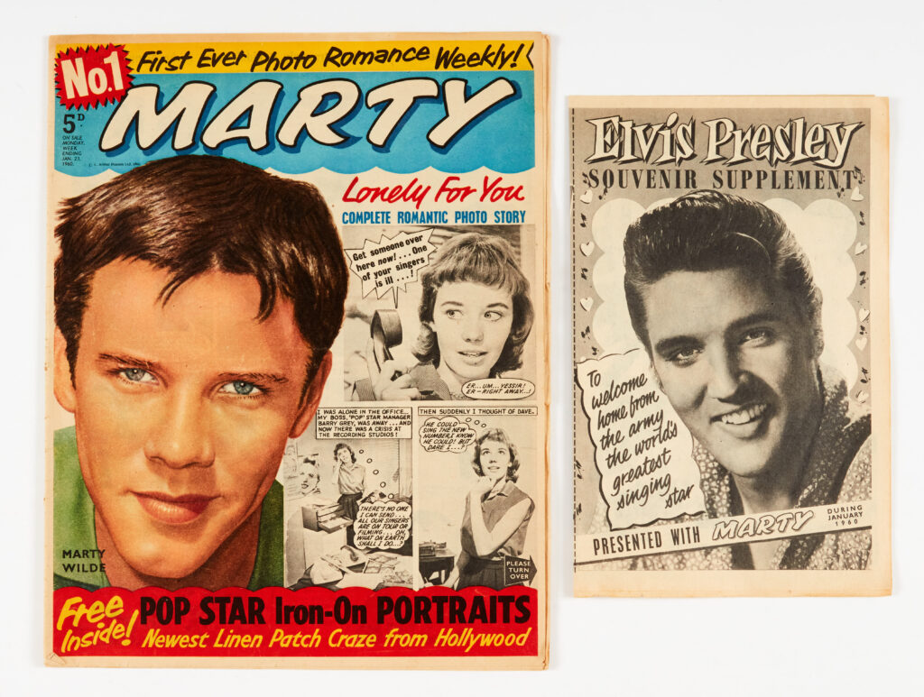Marty No 1 (1960) 'The First Ever Photo romance Weekly' with Elvis Presley Souvenir four-page supplement [fn]