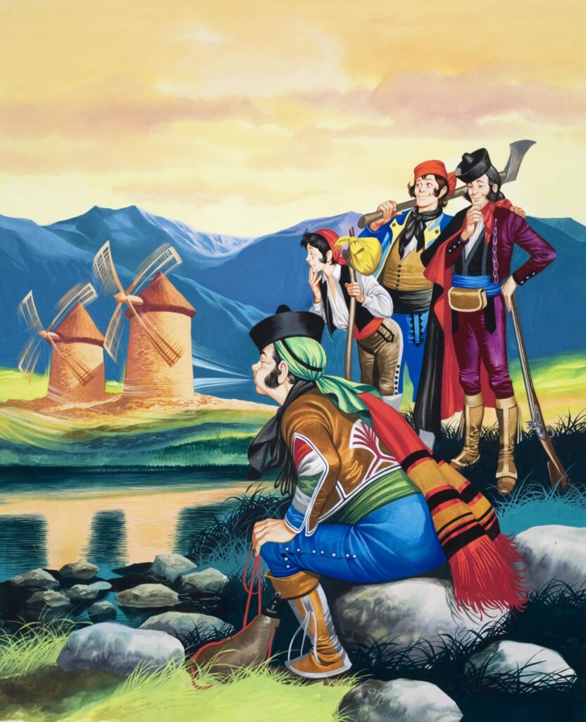 The cover art Once Upon a Time No. 95 featuring "Michael and the Mighty Men" by Ron Embleton, beautifully restored by Hibernia Comics designer Richard Pearce