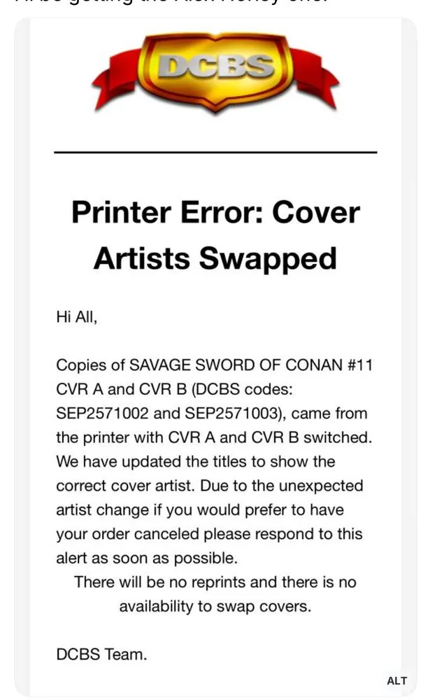 Savage Sword of Conan #11 - Cover Error Alert