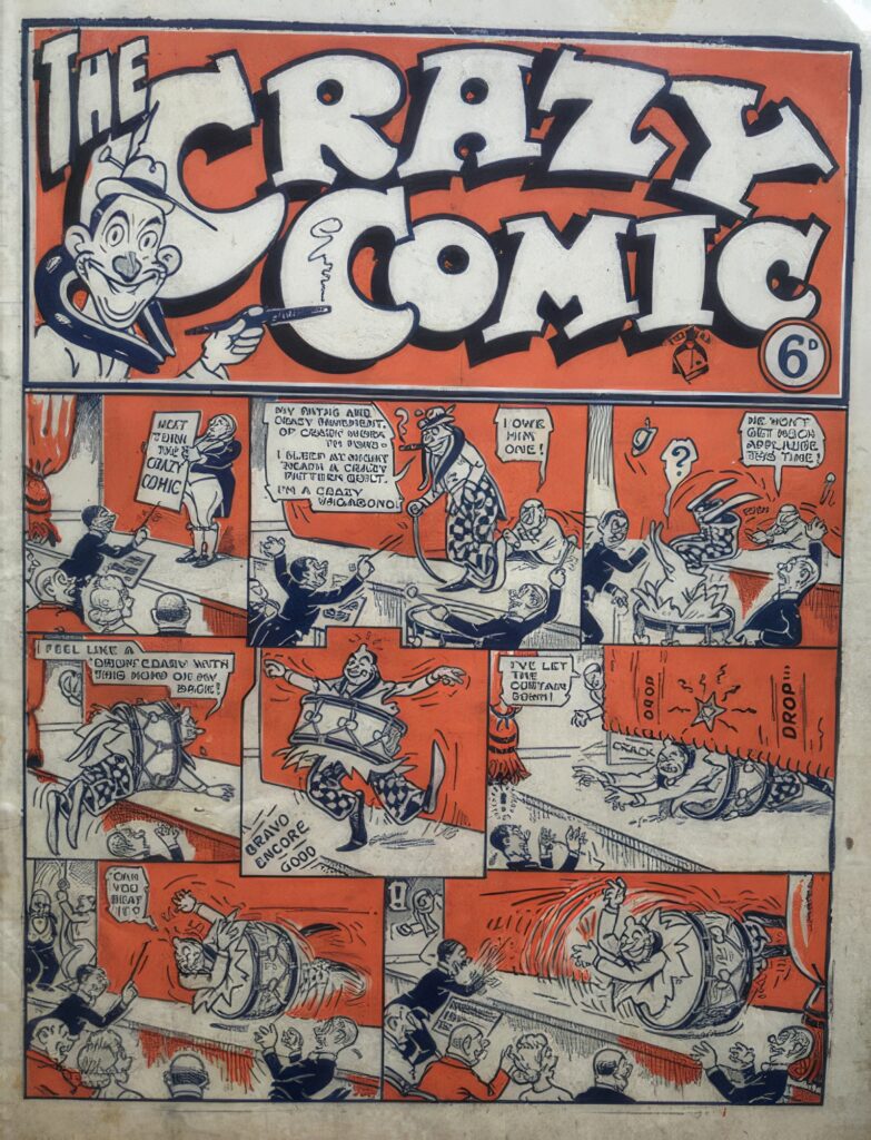 The Crazy Comic (1945), published by Philipp Marx. First and only issue, all strips drawn by Reg Carter