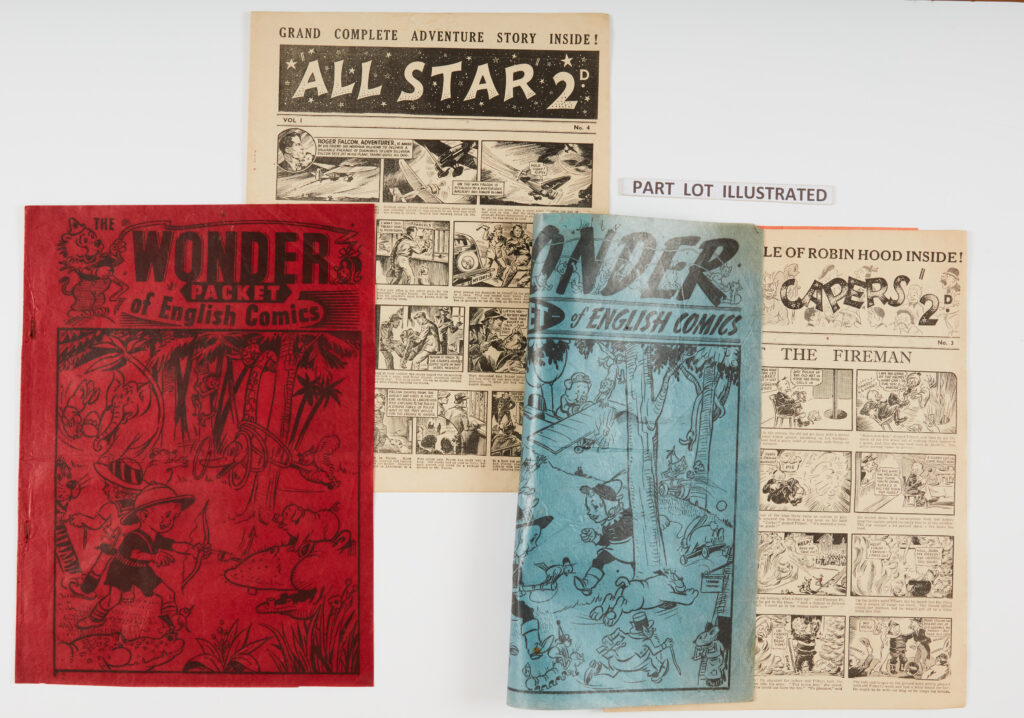 The Wonder Packet of English Comics (1939 A. Soloway). 5 scarce wrap-around covers containing All Fun 3, 4, All Star 3, 4 and Comic Capers 3 (5)