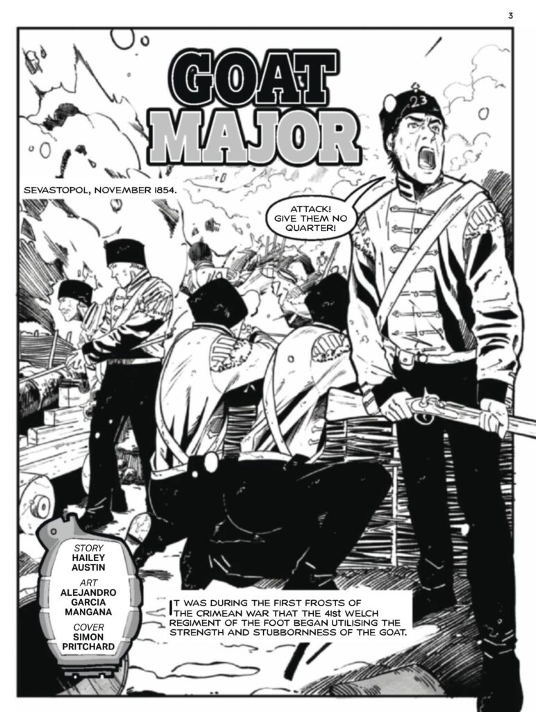 Commando 5905 (For Action and Adventure): Goat Major Story: Hailey Austin | Art: Alejandro Magana | Cover: Simon Pritchard