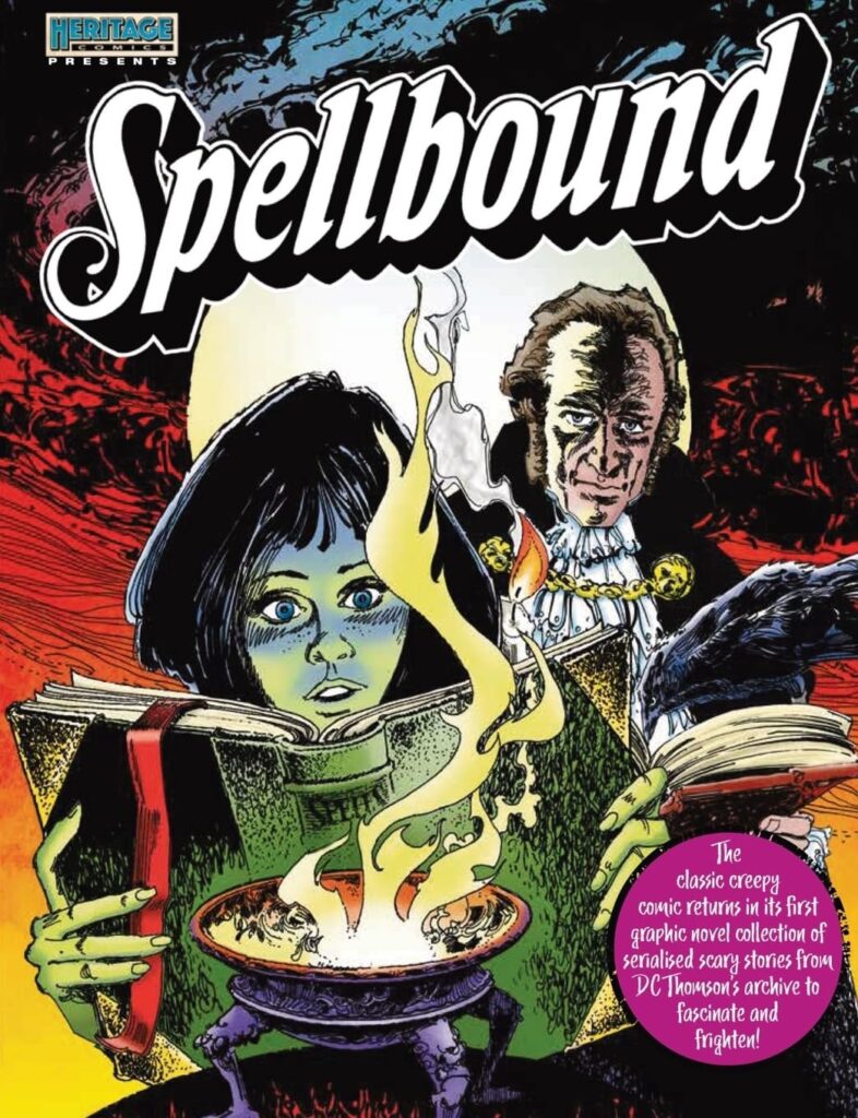 The cover of the collection utilises imagery from Spellbound Issue 8's “I Don't Want To Be a Witch” and Issue 46's “Damian Darke” cover, with issue 58 providing the background and back cover image. Norman Lee drew the bulk of Spellbound's covers (With thanks to Daniel McGachey for the information).