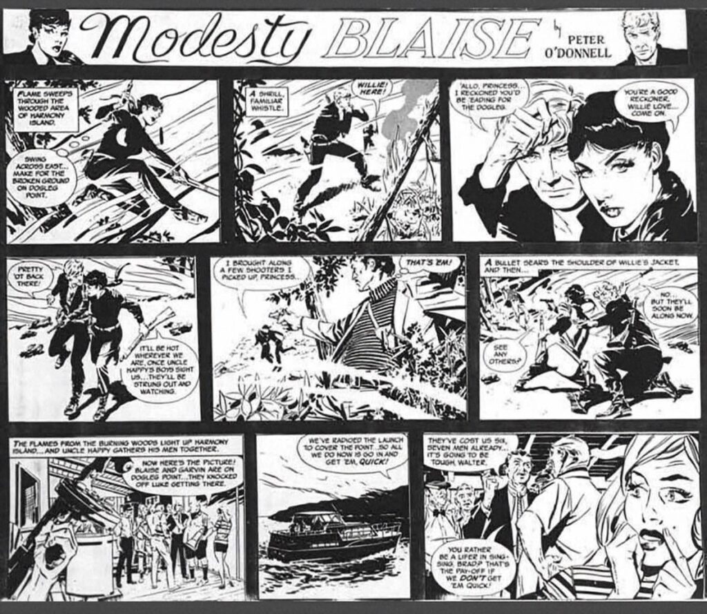 Modesty Blaise that never was: drawn by Al Williamson, published in Cartoonist Showcase #4 in 1968, a prozine edited by Ed Aprill