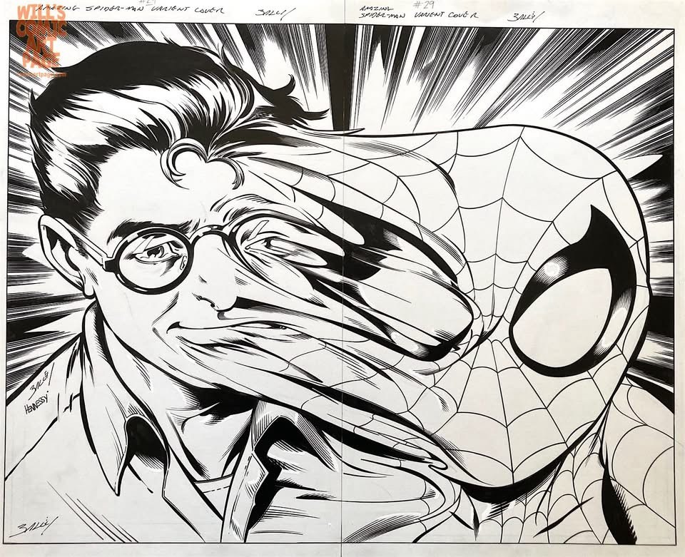 Amazing Spider-Man Volume 5 #29 [2019] Immortal Variant Wraparound Cover Original Art By Mark Bagley (Pencils), Andrew Hennessy (Inks)