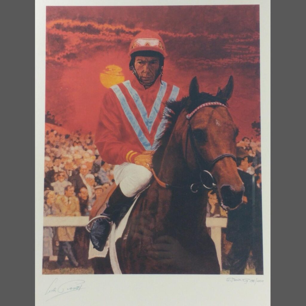 Lester Piggott by Cecil Vieweg signed Limited edition print | Peebles Auction House