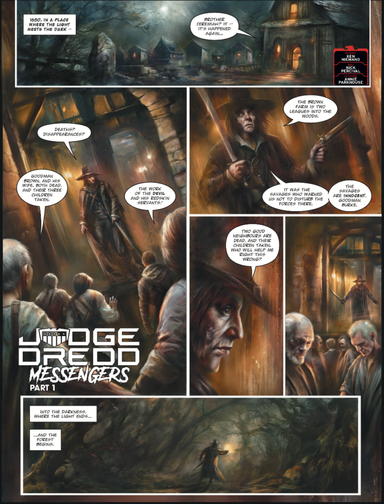 2000AD Prog 2460 - JUDGE DREDD // MESSENGERS
by Ken Niemand (Writer) Nick Percival (Artist) Annie Parkhouse (Letterer)