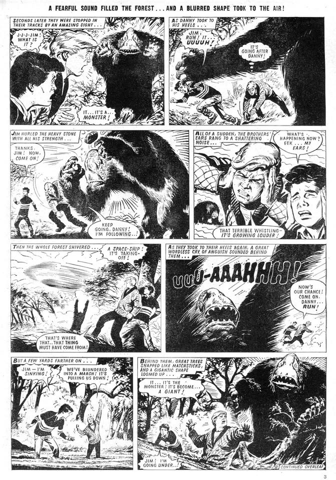 Galaxus made his debut in Buster in November 1966, the story reprinted in The Birthday Book for Boys in 1972. With thanks to Philip Rushton