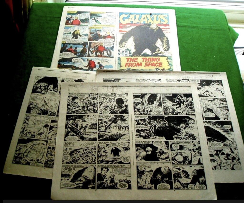 A Galaxus – The Thing From Space Mini Book free gift was given away with the issue of Buster cover dated 6th November 1982. Images via eBay