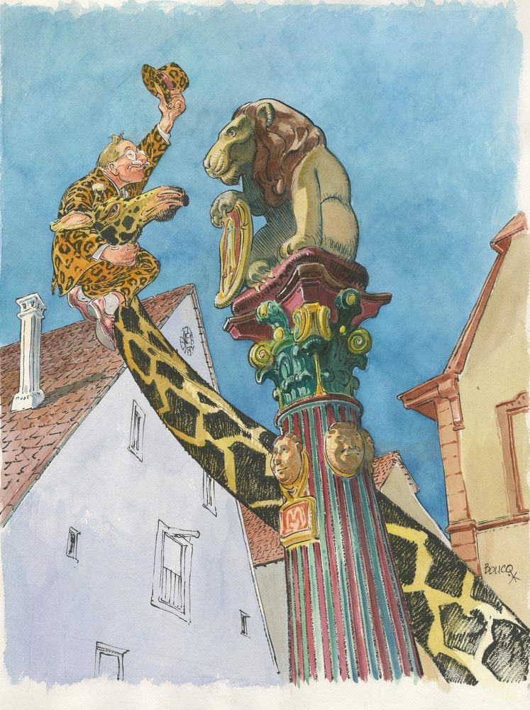 François Boucq’s poster for the fourth Delemont Festival, featuring his best known creation, Jérôme Moucherot