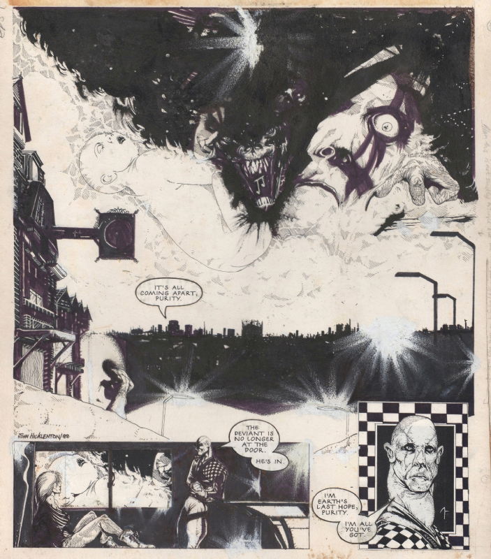 Original art for Nemesis the Warlock - 'Deathbringer', Episode 5 Page 1, first published in 2000AD Prog 590 | via Greg Meldrum on ComicArtFans