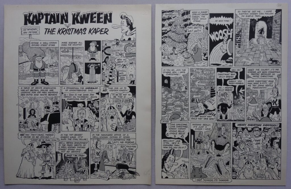 Kaptain Kween Original Artwork for Ally Sloper Christmas Edition by McHenry (1976)